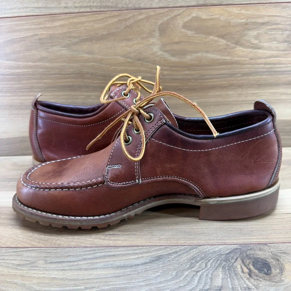 The Boot Makers of Sturgeon Bay Mens Oxfords 8 D Brown Leather Moc Toe